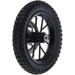 Front Wheel Assembly, Rubber and Metal Tire 12.5x2.75in Disc Brake Sprocket Bolts fit for 2 Stroke Mini Dirt Bike(Black) in Saudi Arabia