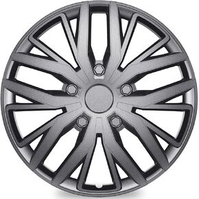 TangMiGe 4 Pack Universal Hubcaps Replacement R16 Wheel Covers, Steel Wheel Rim Cover for Most Cars Sedans SUV Trucks, 16" 16 in inch Hub Caps (Silver+Black Color, 16 inch) in Kuwait