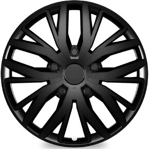 TangMiGe 4 Pack Universal Hubcaps استبدال أغطية العجلات R16، غطاء حافة العجلة الفولاذية لمعظم سيارات السيدان وشاحنات الدفع الرباعي، 16 بوصة 16 بوصة أغطية المحور (فضي + أسود اللون، 16 بوصة) in Kuwait