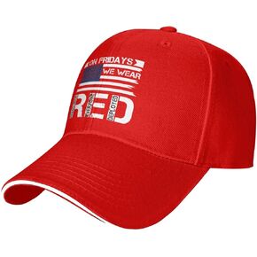 On Fridays We Wear Red Baseball Cap Women Men Sun Hat Adjustable Polyester Trucker Hats in Saudi Arabia