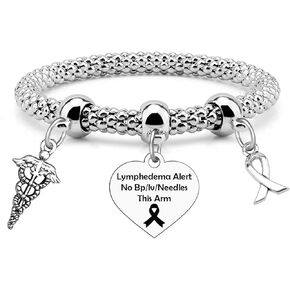 Medical Bracelets for Women Lymphedema Alert Bracelets for Woman Inspirational Gifts for Daughter Sister Friend Lymphedema Medical Alert Stretch Jewelry Friendship Encouragement Gifts for Her in Kuwait