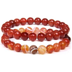 الملونة بلينغ العقيق كريستال تمتد أساور الأحجار الكريمة الطبيعية البرتقال العقيق سوار شفاء الوساطة مطرز سوار للنساء الرجال in Kuwait