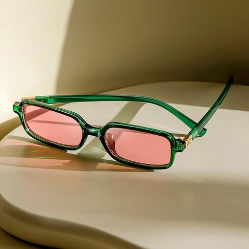 Retro Polarized Rectangular Sunglasses for Women Vintage Fashion Trendy Small 90s Sun Glasses in Saudi Arabia