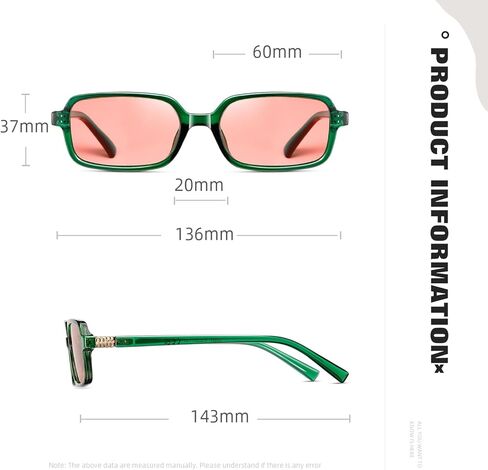 Retro Polarized Rectangular Sunglasses for Women Vintage Fashion Trendy Small 90s Sun Glasses in Saudi Arabia