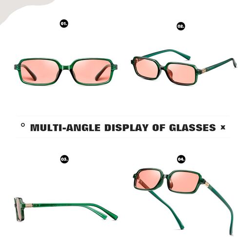 Retro Polarized Rectangular Sunglasses for Women Vintage Fashion Trendy Small 90s Sun Glasses in Saudi Arabia