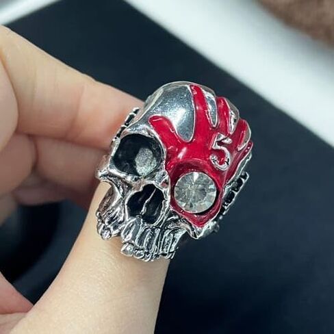 Five Fingers Punch Skull Ring, Vintage Chunky Deathring Silver Black Retro Gothic Jewelry Dainty Goth Ring for Men，Skull Ring for Men & Women - Premium 316L Stainless Steel Gothic Jewelry in Saudi Arabia