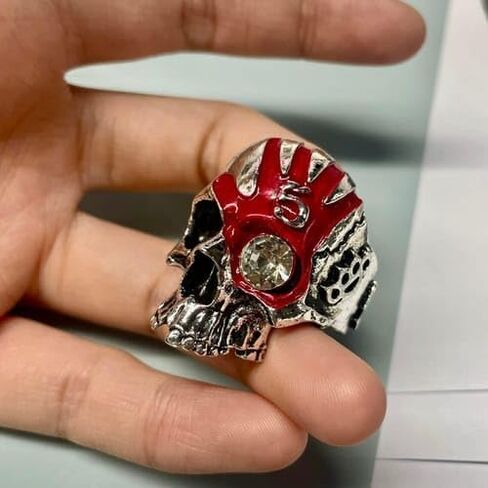 Five Fingers Punch Skull Ring, Vintage Chunky Deathring Silver Black Retro Gothic Jewelry Dainty Goth Ring for Men，Skull Ring for Men & Women - Premium 316L Stainless Steel Gothic Jewelry in Saudi Arabia