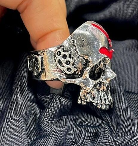 Five Fingers Punch Skull Ring, Vintage Chunky Deathring Silver Black Retro Gothic Jewelry Dainty Goth Ring for Men，Skull Ring for Men & Women - Premium 316L Stainless Steel Gothic Jewelry in Saudi Arabia