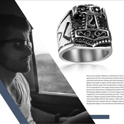 Stainless Steel Ring Norse Mythology Legendary God War Weapon,Quake Ring for Biker Silver Tone Black in Saudi Arabia