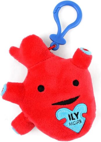 I Heart Guts Heart Organ Plushie Bag Charm | 4" Cute Mini Plush Keychain | Heart Surgery Gift | Med Student Gift | Anatomical Heart Toy | Valentine’s Day | Get Well Gift for Cardiac Patients in Saudi Arabia