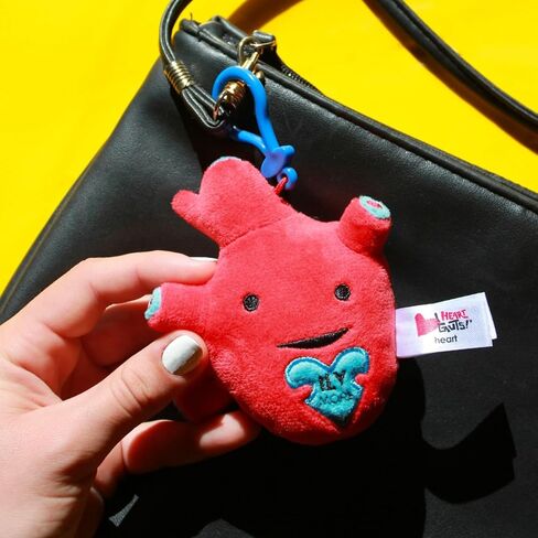 I Heart Guts Heart Organ Plushie Bag Charm | 4" Cute Mini Plush Keychain | Heart Surgery Gift | Med Student Gift | Anatomical Heart Toy | Valentine’s Day | Get Well Gift for Cardiac Patients in Saudi Arabia