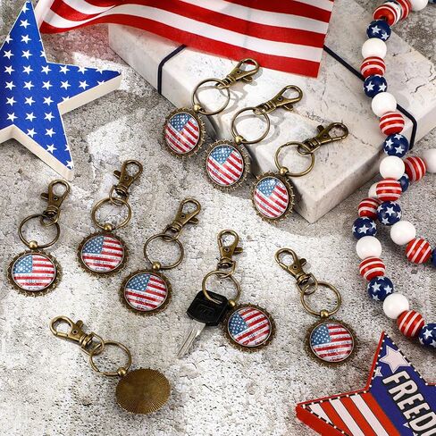 Tondiamo 20 Pcs American Flag Keychains May You Be Proud 250th Anniversary USA Souvenir Gifts for Patriot Veterans in Saudi Arabia