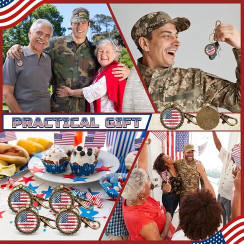 Tondiamo 20 Pcs American Flag Keychains May You Be Proud 250th Anniversary USA Souvenir Gifts for Patriot Veterans in Saudi Arabia