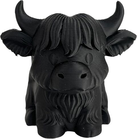 Tizee Highland Cow Pen Holder & Pencil Organizer - Adorable 3D Printed Desk Decor for Home, Office, and Classroom (Brown) in Kuwait