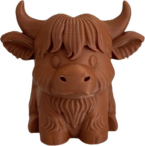 Tizee Highland Cow Pen Holder & Pencil Organizer - Adorable 3D Printed Desk Decor for Home, Office, and Classroom (Brown) in Saudi Arabia