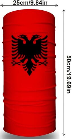 3 Pieces Albanian Flag Bandana, Multifunctional Mask, Neck Gaiter Balaclava, Moisture Wicking, Sun Protection and Breathable, Suitable for Riding Hiking Fishing in Saudi Arabia