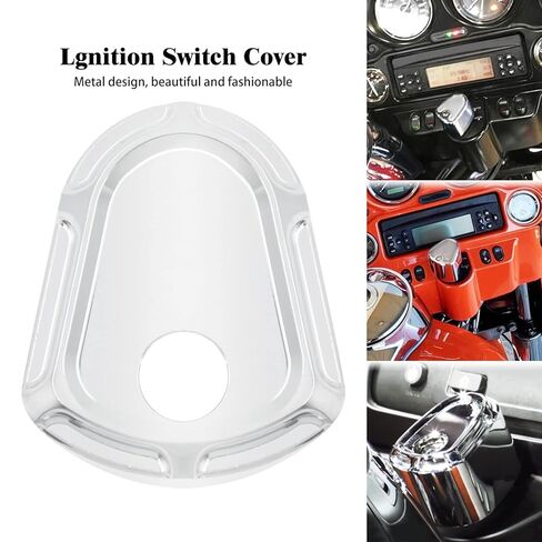 HDBUBALUS Motorcycle Ignition Switch Cover Switch Decorative Cover Fit for Harley Electra Road Street Glide 2007-2013 Chrome in Saudi Arabia