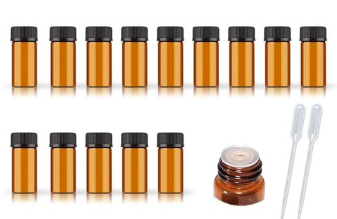 50Pack Set 10ML Amber Glass Bottle with Orifice Reducer and Cap Small Essential Oil Vials (10ML) in Saudi Arabia