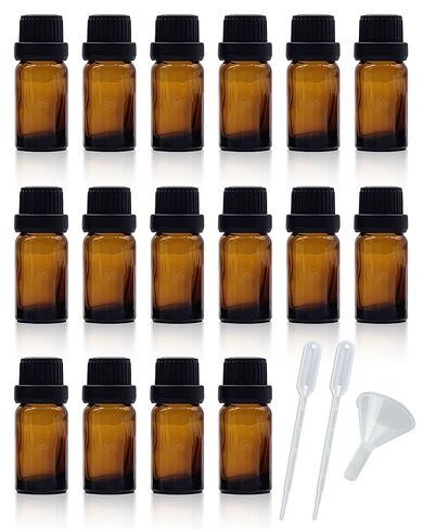 50Pack Set 10ML Amber Glass Bottle with Orifice Reducer and Cap Small Essential Oil Vials (10ML) in Saudi Arabia