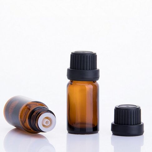 50Pack Set 10ML Amber Glass Bottle with Orifice Reducer and Cap Small Essential Oil Vials (10ML) in Saudi Arabia