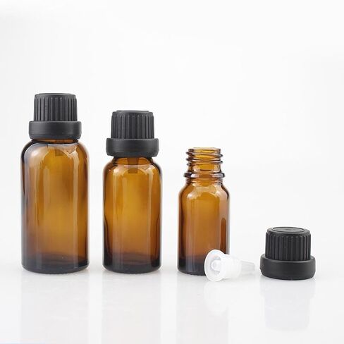 50Pack Set 10ML Amber Glass Bottle with Orifice Reducer and Cap Small Essential Oil Vials (10ML) in Saudi Arabia
