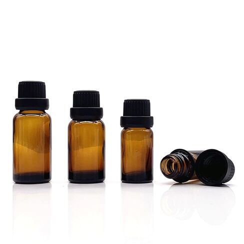 50Pack Set 10ML Amber Glass Bottle with Orifice Reducer and Cap Small Essential Oil Vials (10ML) in Saudi Arabia