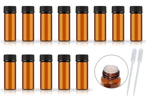 50Pack Set 10ML Amber Glass Bottle with Orifice Reducer and Cap Small Essential Oil Vials (10ML) in Saudi Arabia