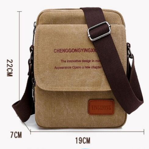 Lage Trendy Large Capacity Crossbody Canvas Handbag For Men Black in Saudi Arabia