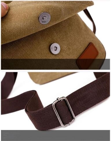 Lage Trendy Large Capacity Crossbody Canvas Handbag For Men Black in Saudi Arabia