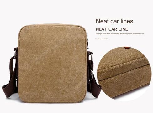Lage Trendy Large Capacity Crossbody Canvas Handbag For Men Black in Saudi Arabia
