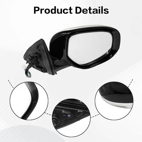 NLQR Right Passenger Side Mirror Compatible with Mitsubishi Outlander 2014-2020 Door Mirrors Replacement Power Heated with Signal White 9 Pins #7632B354 7632B414XA 7632C568 in Saudi Arabia