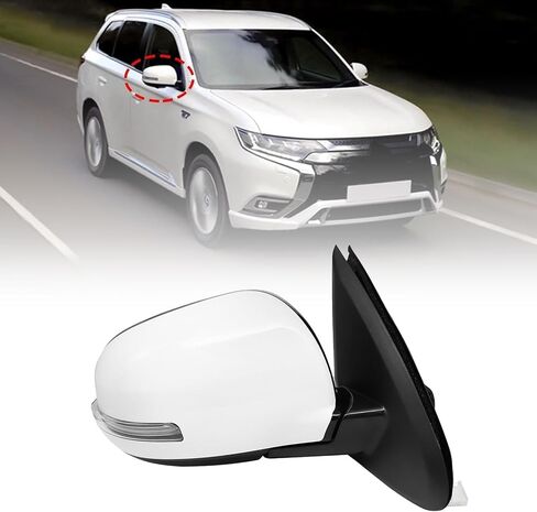 NLQR Right Passenger Side Mirror Compatible with Mitsubishi Outlander 2014-2020 Door Mirrors Replacement Power Heated with Signal White 9 Pins #7632B354 7632B414XA 7632C568 in Saudi Arabia