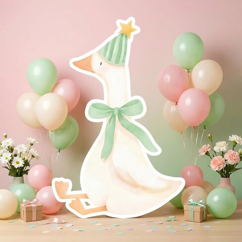 One Silly Goose Birthday Decorations Life Size Cardboard Cutout 35 x 24 Inch, Silly Goose Backdrop Stand Up for 1st Birthday Party, Baby Shower & Duck Farm Animal Birthday Photo Prop (Rose Pink) in Saudi Arabia