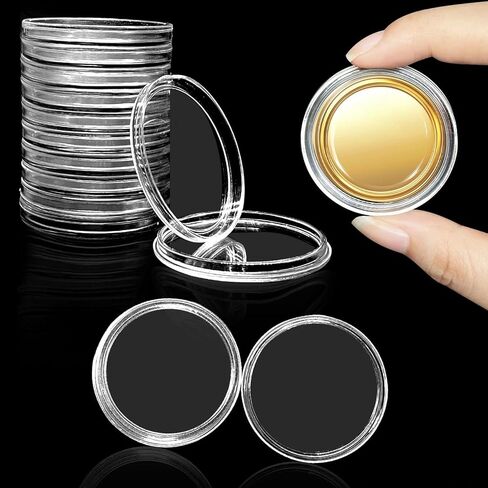 BLMHTWO 10 Pieces Coin Holder Coin Case Silver Rounds Coin Capsule Storage Professional Silver Dollar Coin Holder Container for Collectors Silver Bar Coin Collection Supplies in Saudi Arabia