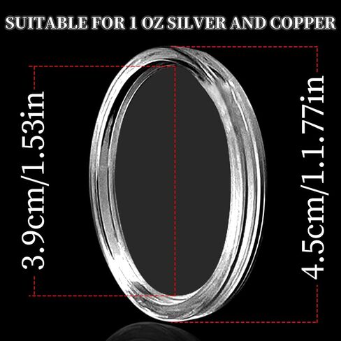 BLMHTWO 10 Pieces Coin Holder Coin Case Silver Rounds Coin Capsule Storage Professional Silver Dollar Coin Holder Container for Collectors Silver Bar Coin Collection Supplies in Saudi Arabia