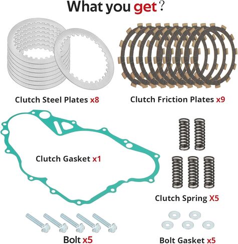JAVIK Clutch Friction Steel Plates With Gasket Bolt Kit For Yamaha WR250F YZ250FX 2015-2019 O.E.M# 5XC-16321-00-00 5NL-16325-00-00 in Kuwait
