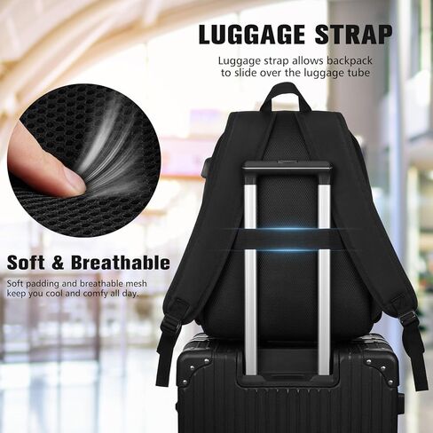 YAMTION Black Backpack,School Bookbag for Teens and Adults Schoolbag Fits 15.6 Inch Laptop Lightweight College Backpack for Daily Commute School in Saudi Arabia