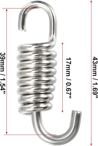 X AUTOHAUX 4 قطعة 43 مللي متر 1.69 "خمار العادم الأنابيب الربيع للدراجات النارية العالمي قلادة فضية من الفولاذ المقاوم للصدأ لهجة in Saudi Arabia