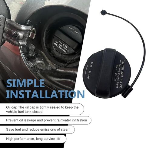 Fuel Tank Cap, High Temperature Resistant Leak-proof Sealing Cover 17251-3JA0A 17251-1VZ0D, Tight-fitting Fuel Filler Dust Cap with Rubber Ring, Compatible with Nissan Infiniti (Black) in Kuwait