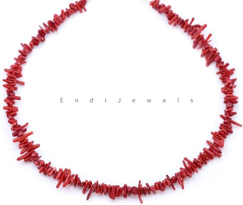 EndiJewels Handmade Red Coral Choker - Natural Gemstone, Adjustable Length 18" - 20", Gift for Her, Daily Waterproof Beaded Necklace in Saudi Arabia