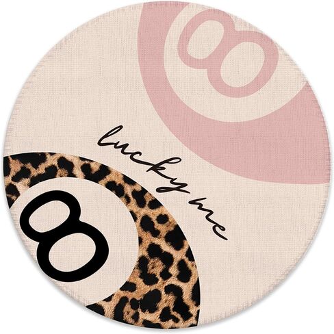 Pink and Leopard Lucky 8 Ball Mouse Pad for Desk, Preppy Trendy Y2K Cheetah Print Ball Mousepad for Work Wireless Mouse Computers Laptop Desk Accessories, 7.9x7.9 Inch in Saudi Arabia