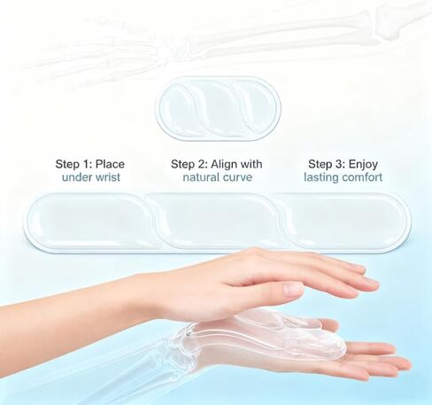 O.T.M Wrist Rest Support for Mouse Pad & Keyboard Set, Circle Ergonomic Mousepad & Coaster with Silicone, Non-Slip Base, Clear in Saudi Arabia