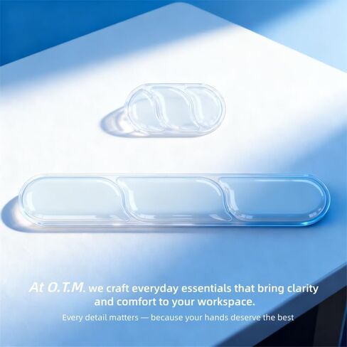 O.T.M Wrist Rest Support for Mouse Pad & Keyboard Set, Circle Ergonomic Mousepad & Coaster with Silicone, Non-Slip Base, Clear in Saudi Arabia