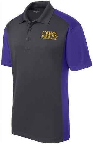 Omega Psi Phi World Famous Greek Colorblock Wicking Polo in Kuwait