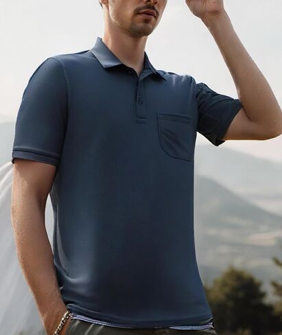 Men's Polo Shirt Sleeve Tactical Shirts Outdoor Shirt Lightweight Golf Shirts in Saudi Arabia