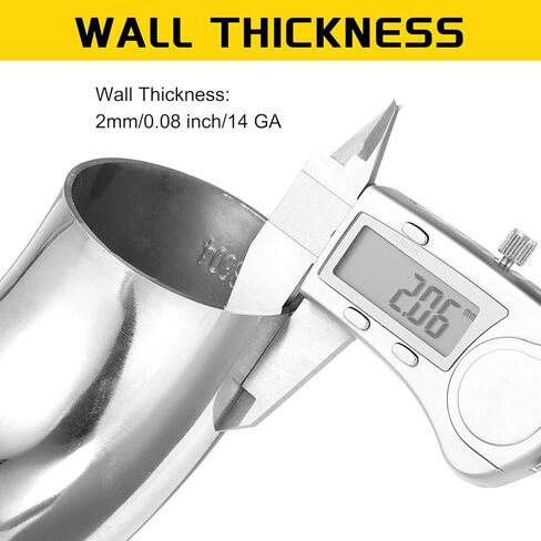 MECCANIXITY 2 Pack 90 Degree Mandrel Bend Elbow with Welding Gloves, 54mm(2-1/8") OD 14 GA/0.08 inch Thickness 304 Stainless Steel 90°Exhaust Elbow for Exhaust System, Stair Handrail HVAC in Saudi Arabia