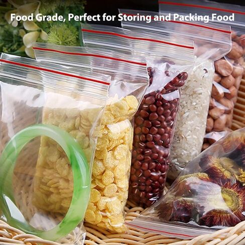 2.4 Mil Heavy Duty Plastic Reclosable Zipper Bags Shipping Bags Poly Bag Storage Bags Dispenser Bag 3 x 7 Inch (8X18cm) Pack of 100 in Saudi Arabia