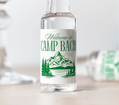 ملصقات المشروبات الكحولية من Camp Bach - ملصقات مفضلة لحفلات توديع العزوبية سعة 50 مل، ملصق زجاجة العازبة، ديكورات حفلات التخييم، المسار الأخير قبل الحجاب، ملصق تيكيلا العازبة (معسكر باخ) in Kuwait