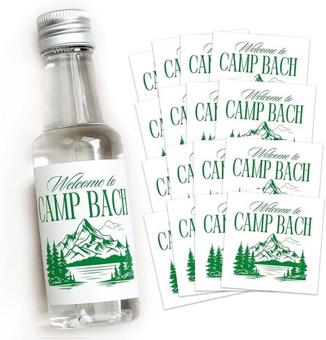 ملصقات المشروبات الكحولية من Camp Bach - ملصقات مفضلة لحفلات توديع العزوبية سعة 50 مل، ملصق زجاجة العازبة، ديكورات حفلات التخييم، المسار الأخير قبل الحجاب، ملصق تيكيلا العازبة (معسكر باخ) in Kuwait