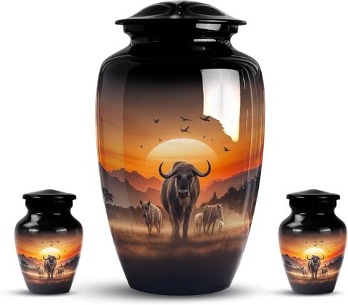 Bull Urn for Ashes for Women & Men, Large Decorative Urns for Human Ashes Adult Male Dad, Funeral Cremation Urns for Women, Ash Ash Holders for Human - 10" Large 1 Pc in Saudi Arabia